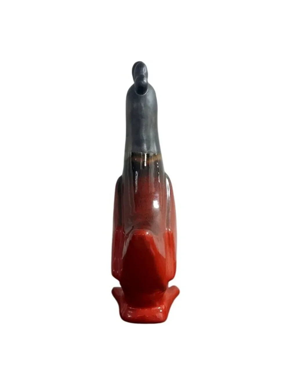 Cerarpa Rustic Red & Black Glazed Ceramic Chicken Figurine Portugal Farmhouse
